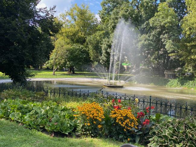 Fountain in Planty Park Krakow